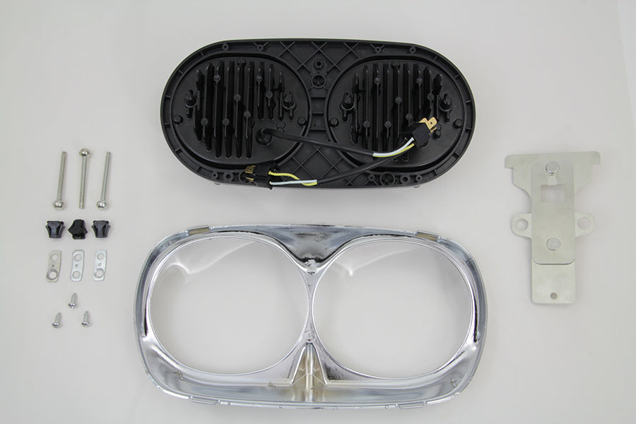 Chrome Dual LED Headlamp Unit 2004 / 2013 FLTR