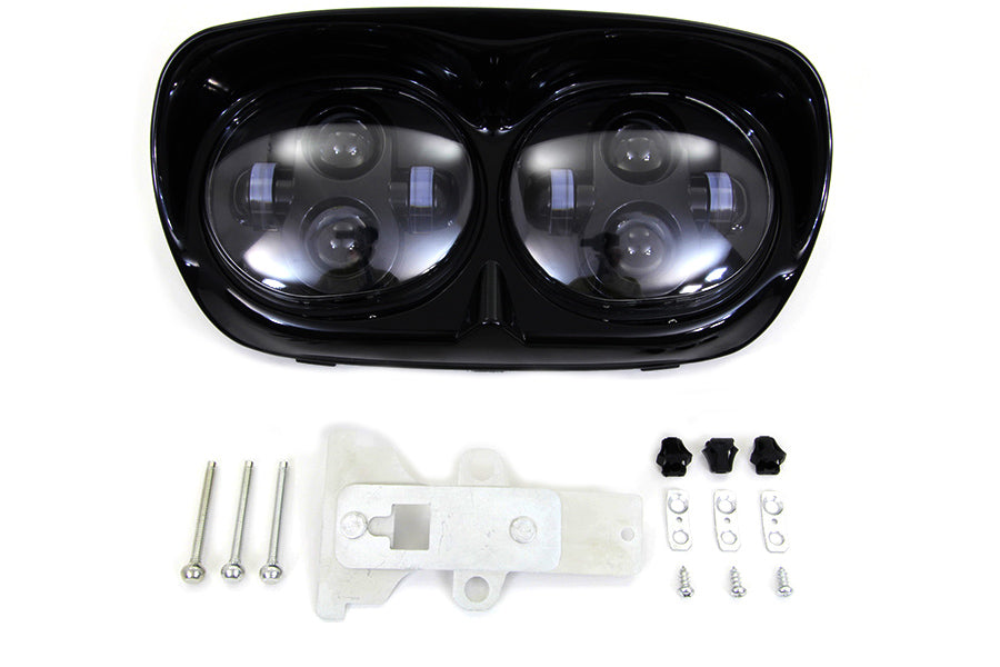 Black Dual LED Headlamp Unit 2004 / 2013 FLTR