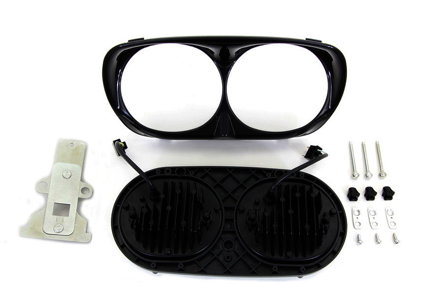 Black Dual LED Headlamp Unit 2004 / 2013 FLTR