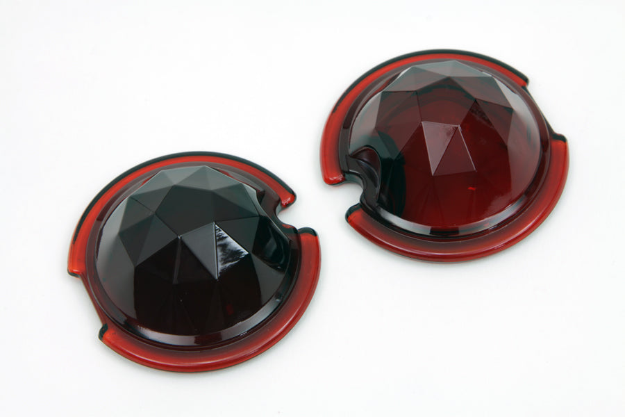 Tail Lamp Lens Set Faceted Red 1949 / 1985 FL