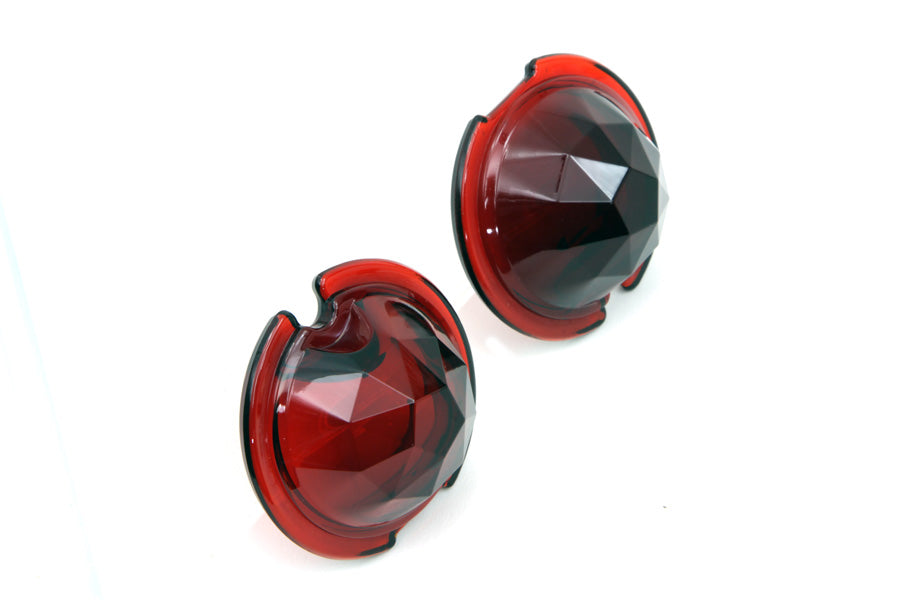 Tail Lamp Lens Set Faceted Red 1949 / 1985 FL