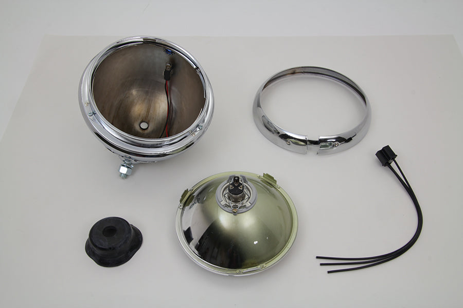 7 Round Chrome Vintage Style Headlamp 1949 / 1959 FL