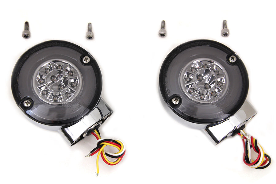 Chrome LED Turn Signal Combo Assembly Set 1989 / UP FLT 1989 / UP FLST