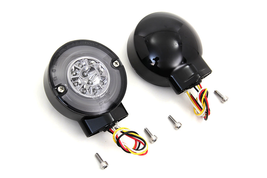 Black LED Turn Signal Combo Assembly Set 1986 / UP FLT 1986 / UP FLST
