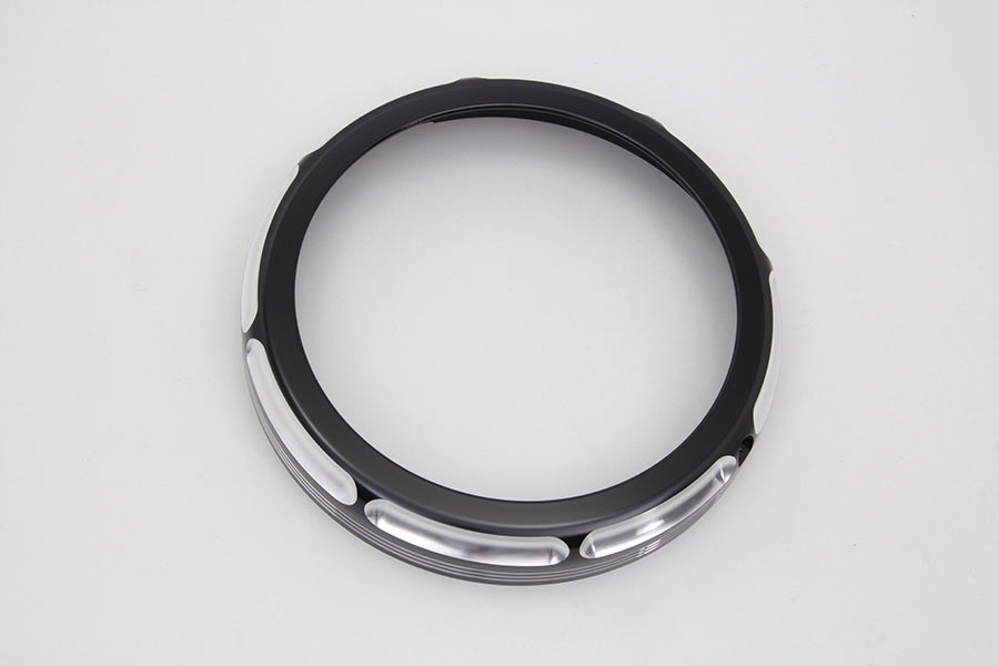 7 Black Anodize Burst Headlamp Trim Ring 2014 / UP FLHT 2014 / UP FLHX 1994 / UP FLHR