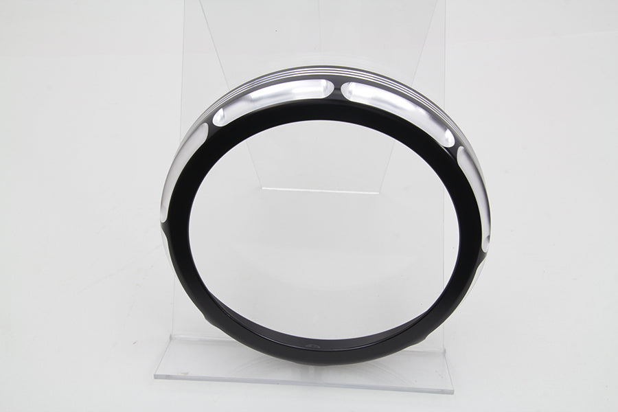 7 Black Anodize Burst Headlamp Trim Ring 2014 / UP FLHT 2014 / UP FLHX 1994 / UP FLHR
