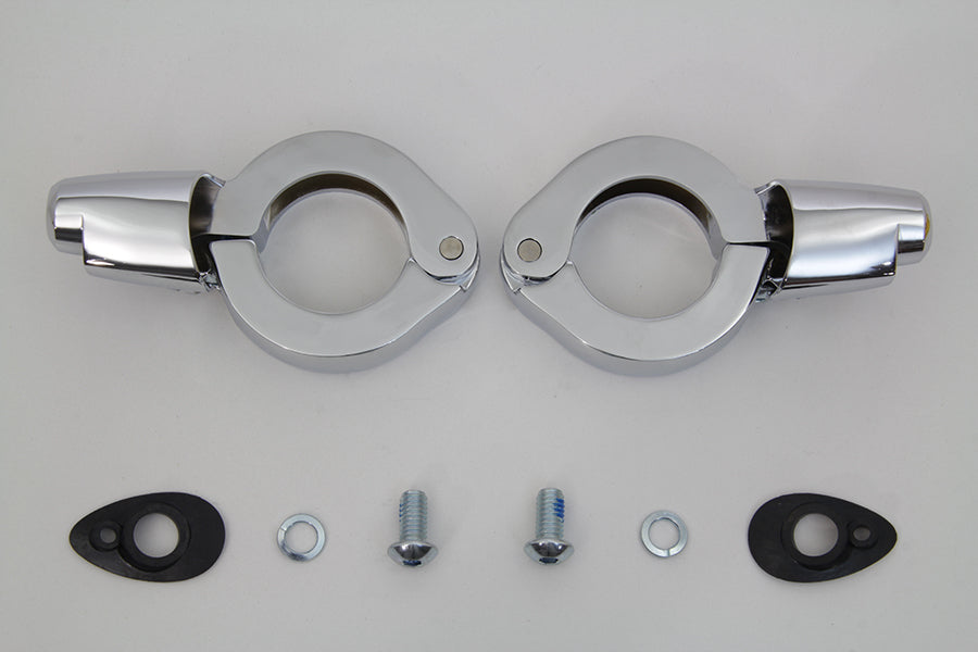 Chrome Turn Signal Relocation Kit 41mm Forks 0 /  Custom Application