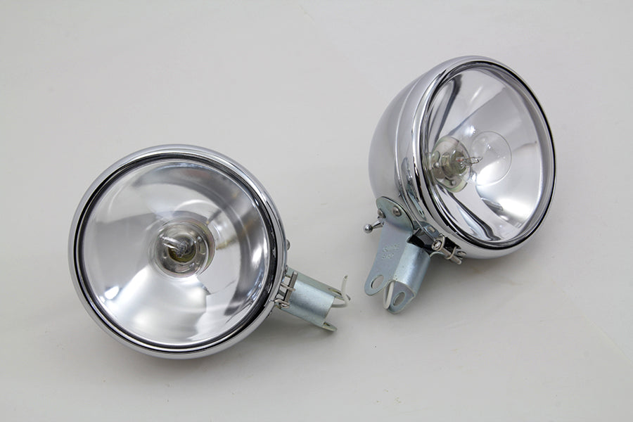 Replica Chrome Guide Spotlamp Set 6 Volt 1938 / 1940 EL 1941 / 1957 FL