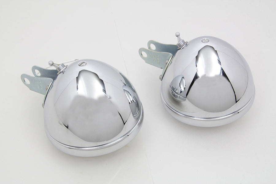 Replica Chrome Guide Spotlamp Set 6 Volt 1938 / 1940 EL 1941 / 1957 FL
