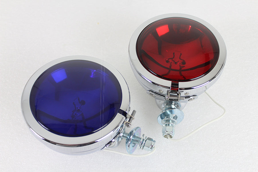 Red and Blue Police Spotlamp Set 1949 / 1984 FL
