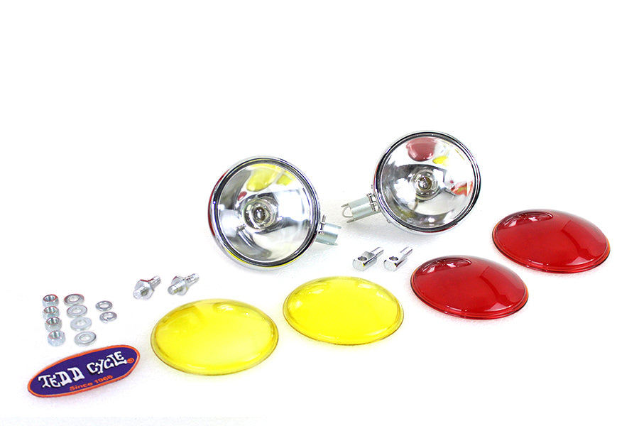 Replica Chrome Guide Spotlamp Set 6 Volt 1938 / 1940 EL 1941 / 1957 FL