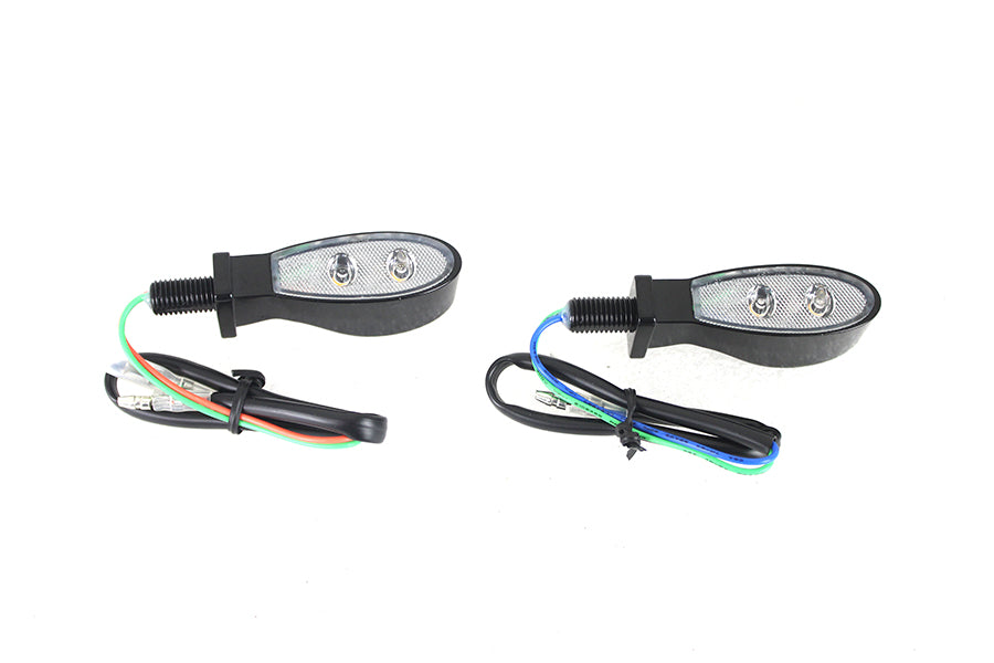 Black Tear Drop Shaped LED Turn Signal Set with Clear Lens 0 /  Custom application
