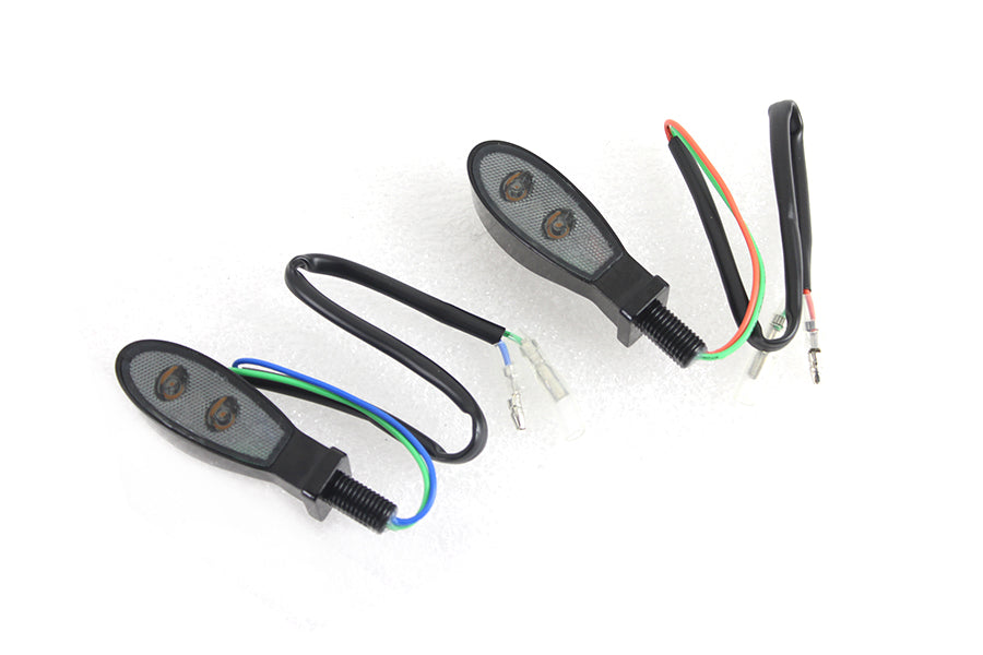 Black Tear Drop Shaped LED Turn Signal Set with Smoked Lens 0 /  Custom application