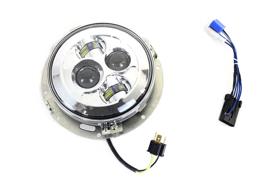 7 LED Headlamp Assembly Chrome 2014 / UP FLT except FLTR2014 / UP FLHXXX 1991 / 2017 FLS 1991 / 2017 FLSS 1991 / 2017 FLSTC 1991 / 2017 FLSTF 1991 / 2017 FLSTFB 1991 / 2017 FLSTFBS 1991 / 2014 FLSTN