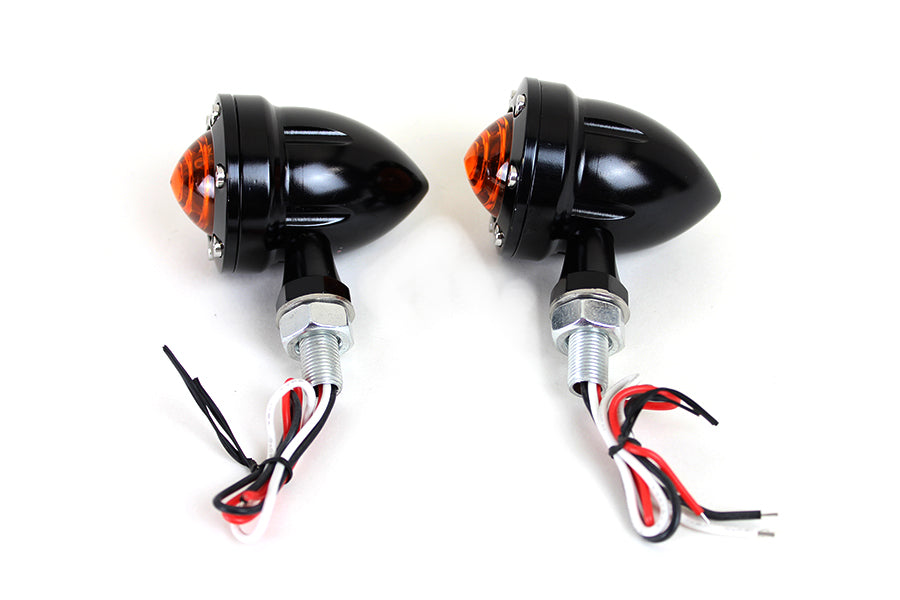 LED Bullet Turn Signal Set Black with Amber Lens 0 /  Custom application