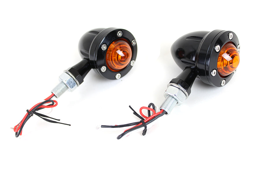 LED Bullet Turn Signal Set Black with Amber Lens 0 /  Custom application