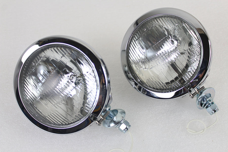 4-1/2" Fluted Spotlamp Set with 12 Volt Bulb 1964 / 1984 FL 1979 / UP FLT 1979 / UP FLT 1986 / UP FLST