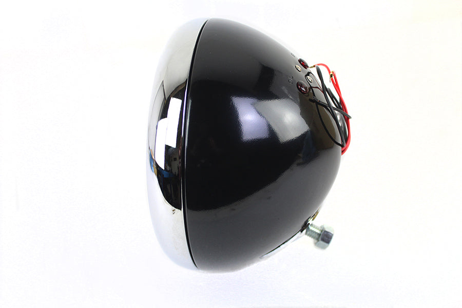 7 6 Volt LED Headlamp Black 1949 / 1959 FL