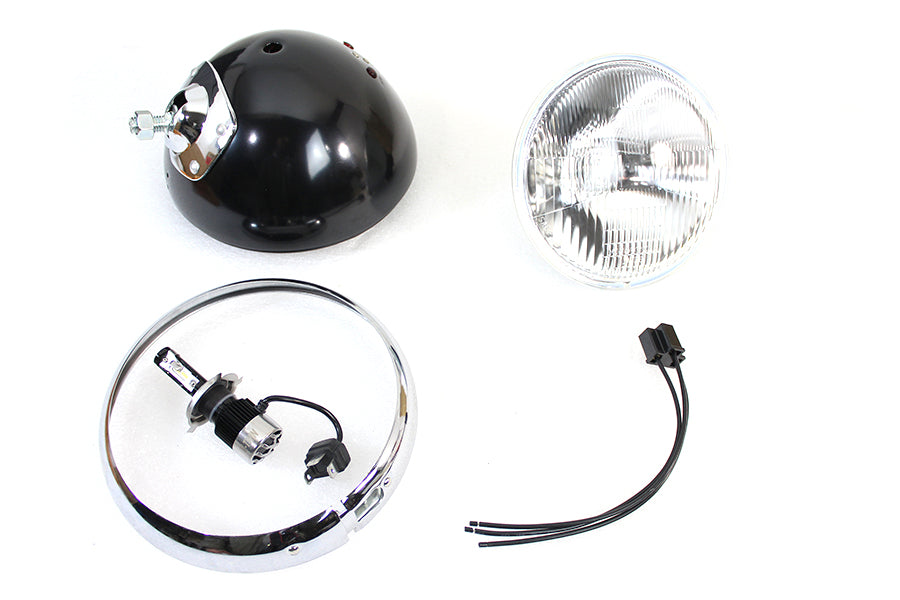 7 12 Volt LED Headlamp Black 1949 / 1959 FL application