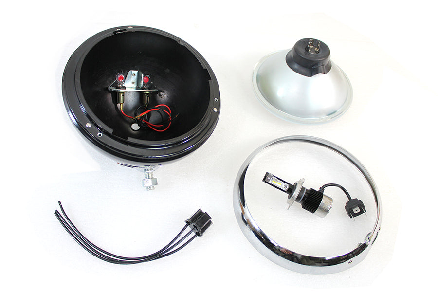 7 12 Volt LED Headlamp Black 1949 / 1959 FL application