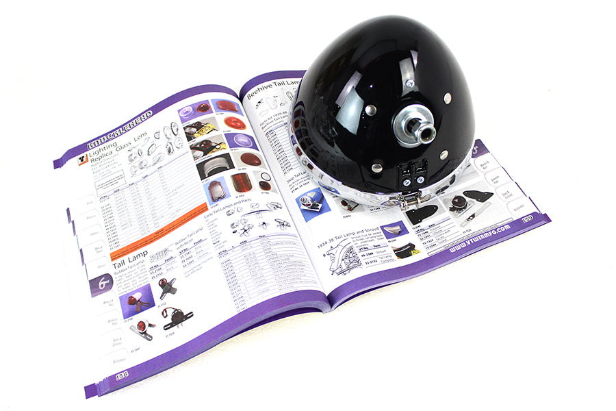 6 Volt LED Spring Fork Headlamp Black 1936 / 1948 EL 1941 / 1948 FL