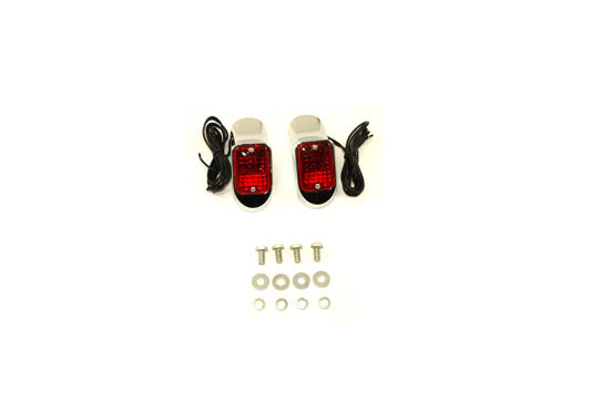 Flush Deco Marker Lamp Set with Red Lens 0 /  Custom application for flush mounting