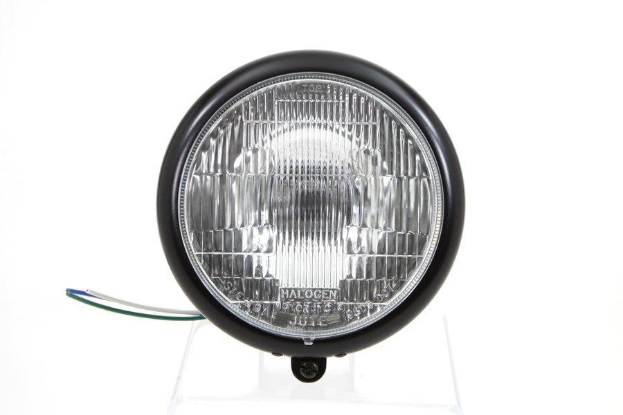 Black 5-3/4 Round Headlamp Assembly Tear Drop Style 1993 / 1999 FXSTS