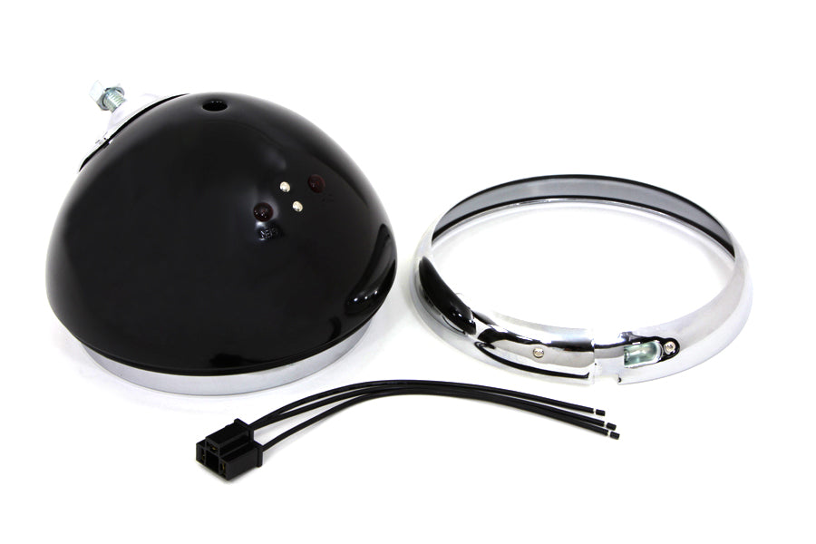 Black 7 K Headlamp Housing with Chrome Rim 1957 / 1958 XL 1954 / 1956 K
