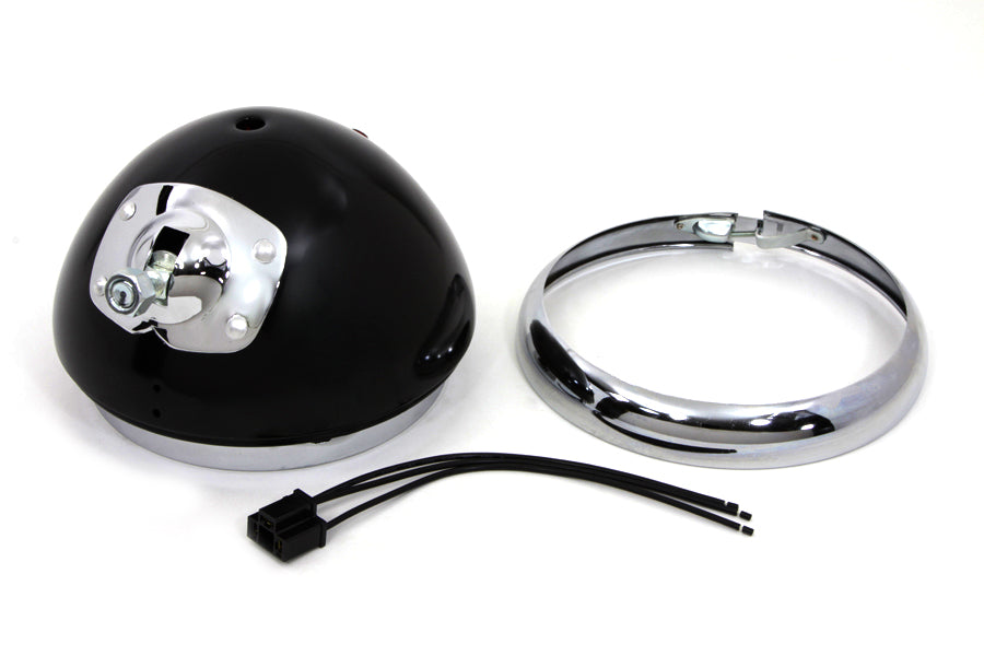 Black 7 K Headlamp Housing with Chrome Rim 1957 / 1958 XL 1954 / 1956 K