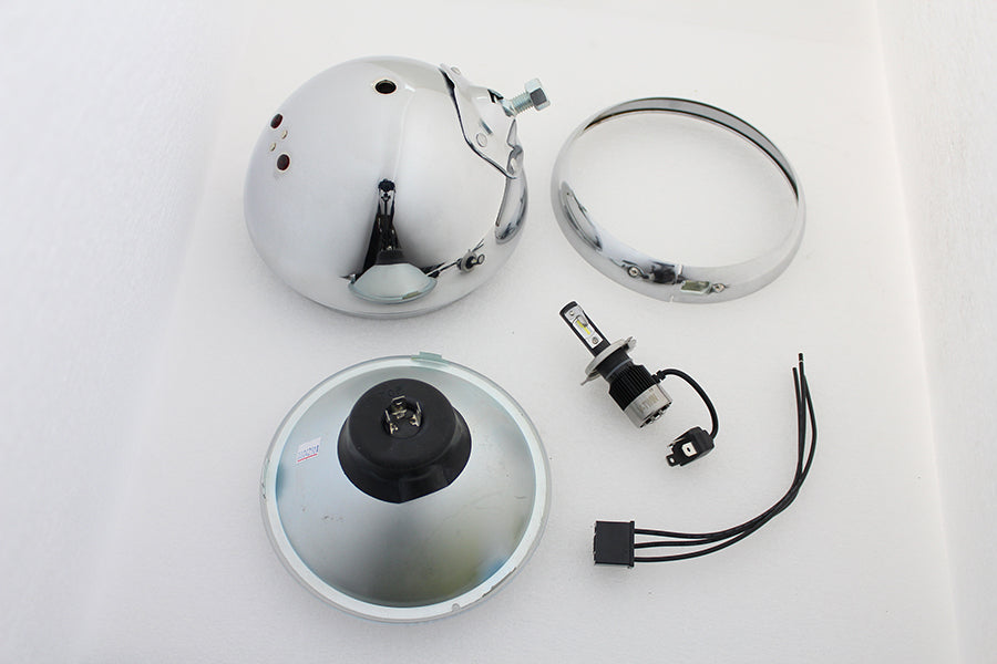 7 12 Volt LED Glide Headlamp Chrome 1949 / 1959 FL