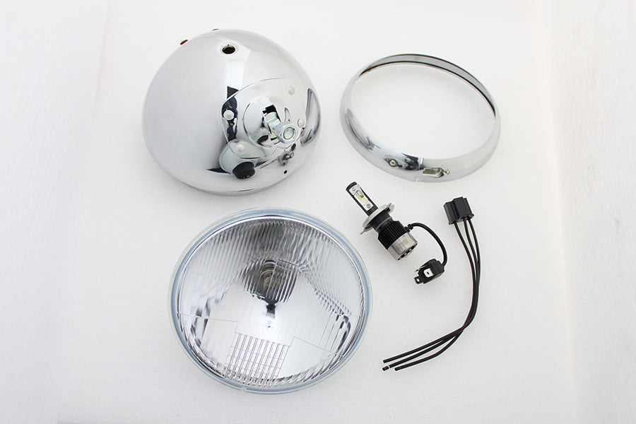 7 12 Volt LED Glide Headlamp Chrome 1949 / 1959 FL
