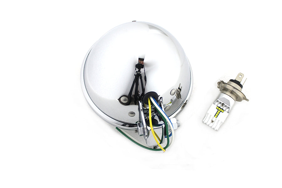 5-3/4 Bates Style 6 Volt LED Headlamp Chrome 0 /  Custom application