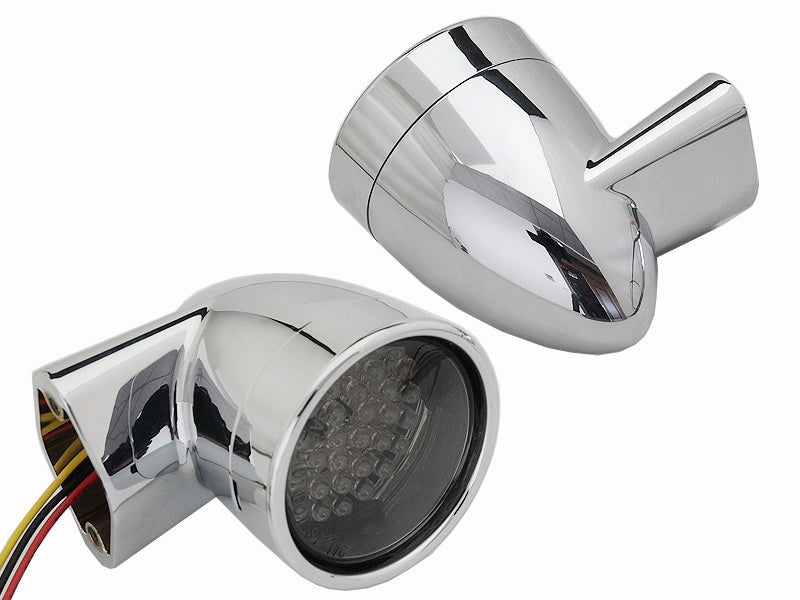 Chrome Revox Bullet Style LED Front Turn Signal Set 1994 / 2013 FLH 1998 / 2013 FLT 1996 / UP FLST