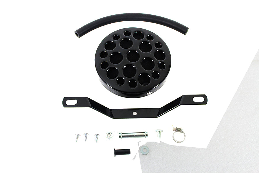 Wyatt Gatling Black Drilled Air Cleaner 1972 / 1984 FL 1972 / 1984 FX 1984 / 1989 FXST 1972 / 1987 XL 1982 / 1989 FXR 1982 / 1989 FXR 1979 / 1989 FLT 1979 / 1989 FLT