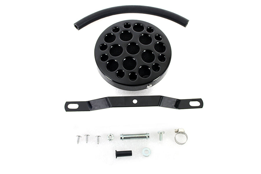Wyatt Gatling Black Drilled Air Cleaner 1972 / 1984 FL 1972 / 1984 FX 1984 / 1989 FXST 1972 / 1987 XL 1982 / 1989 FXR 1982 / 1989 FXR 1979 / 1989 FLT 1979 / 1989 FLT