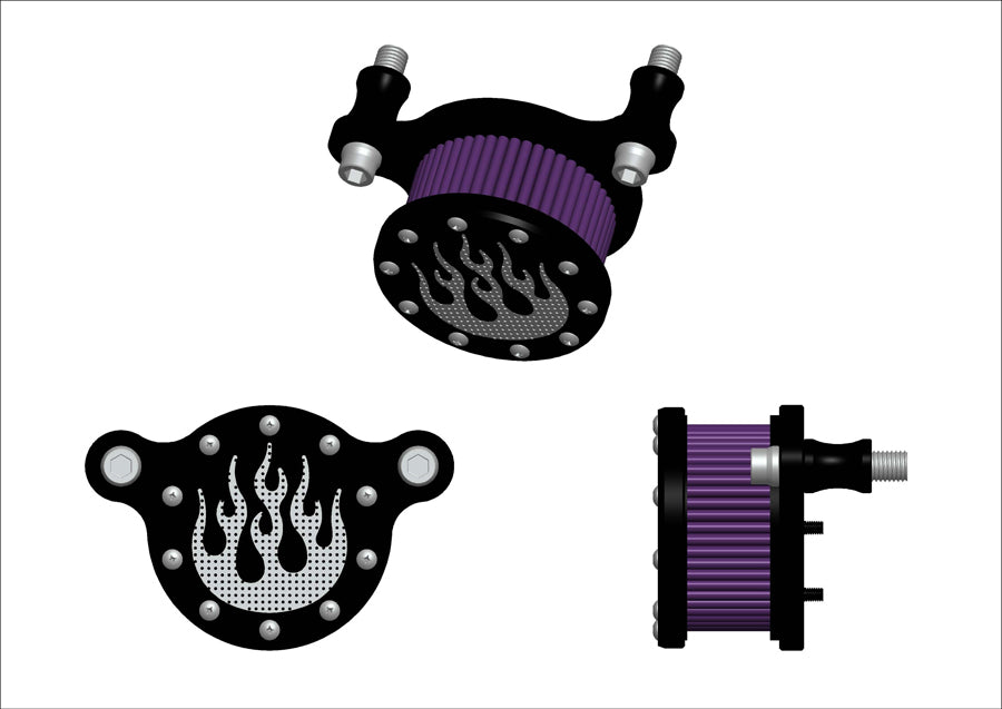 Wyatt Gatling Air Cleaner Kit Chrome 2001 / 2015 FXST 2001 / 2015 FLST 2000 / 2017 FXD 2000 / 2007 FLT