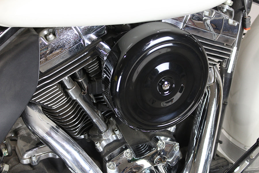 8 Round Air Cleaner Kit Black 2008 / 2016 FLH