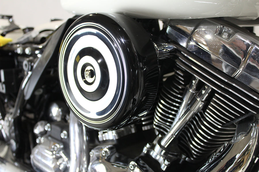 8 Round Air Cleaner Kit Black 2008 / 2016 FLH