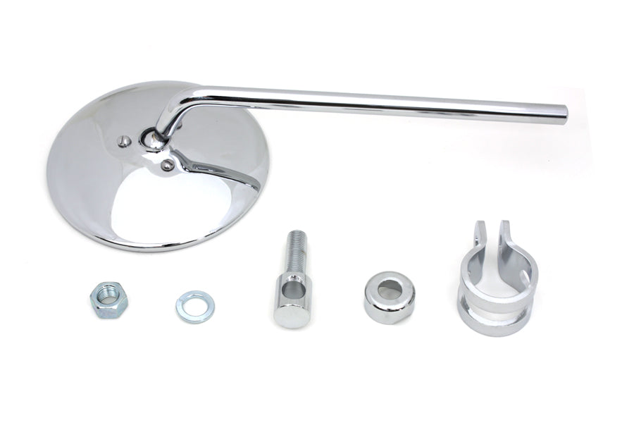 Replica Round Mirror with Round Stem Chrome 0 /  Custom application to clamp on to right or left side