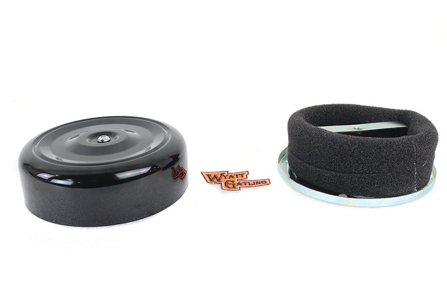 Wyatt Gatling 7 Round Air Cleaner Kit with Black Cover 2008 / UP FLH