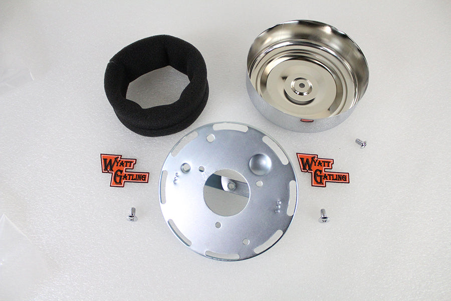 Wyatt Gatling 7 Round Air Cleaner Kit with Chrome Cover 2008 / UP FLH