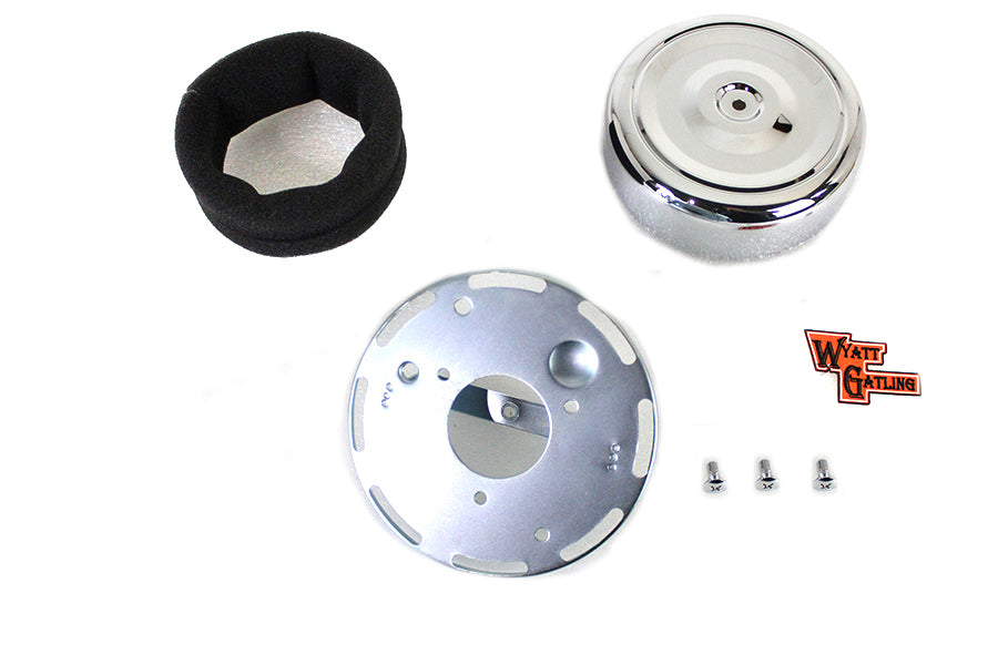 Wyatt Gatling 7 Round Air Cleaner Kit with Chrome Cover 2008 / UP FLH