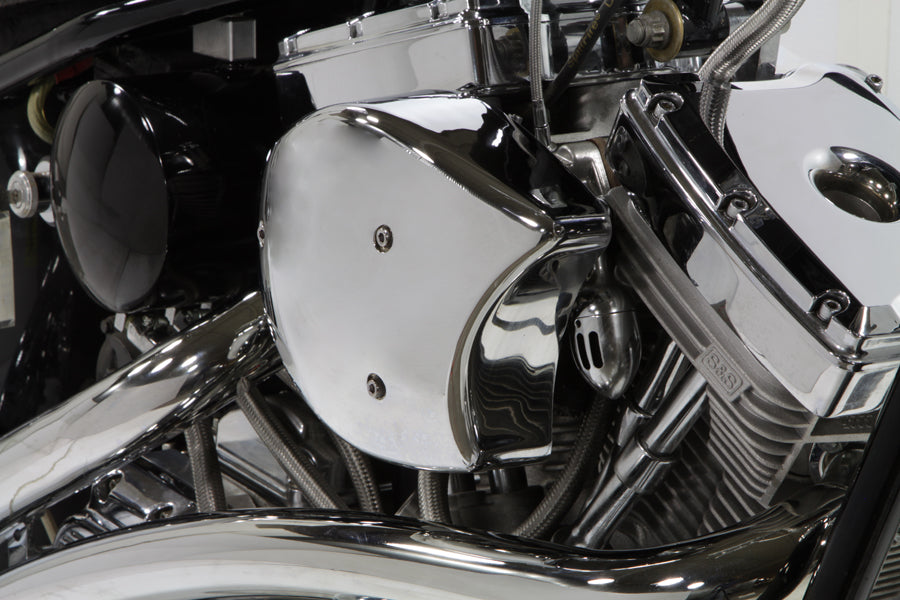 Wyatt Gatling Scoop Air Cleaner Cover Chrome 0 /  Custom application for S&S E" carburetors"