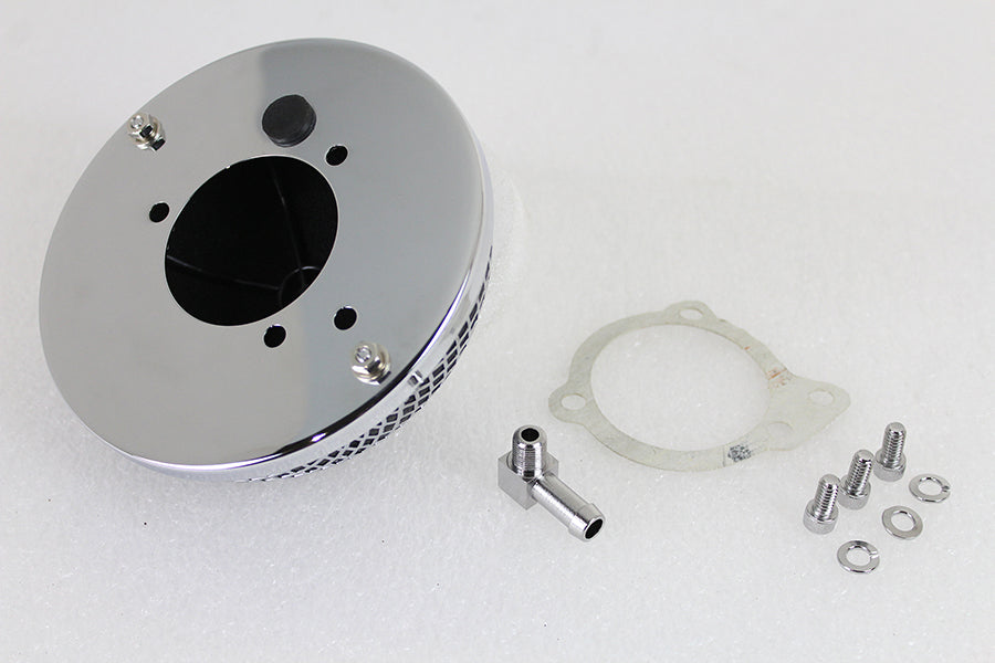 Wyatt Gatling Chrome Round Mesh Air Cleaner 0 /  Custom application for S&S E Carburetor