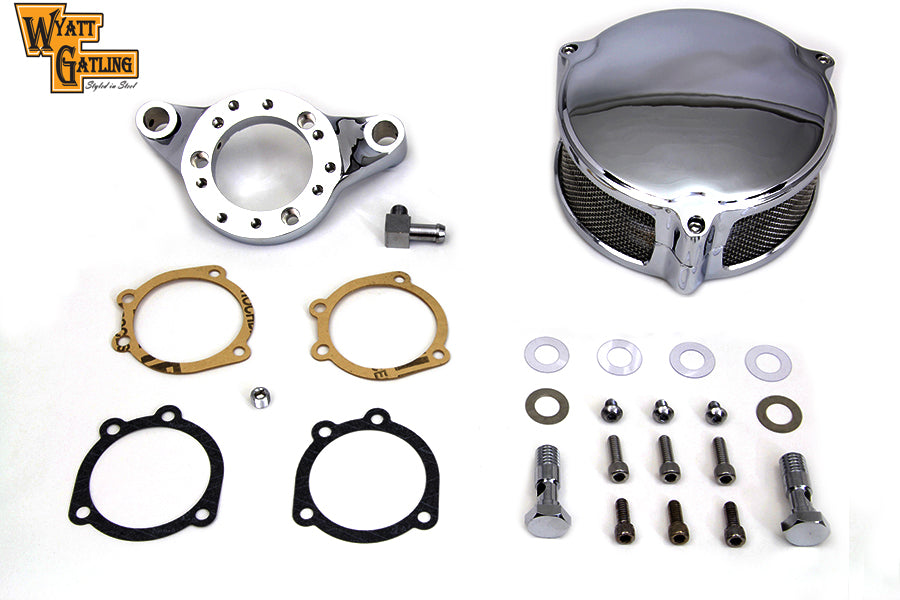 Chrome Wyatt Gatling Air Cleaner Assembly 1991 / UP XL with stock Keihin carburetors