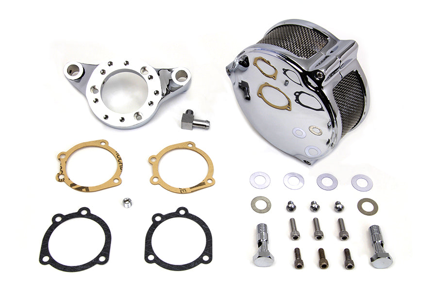 Chrome Wyatt Gatling Air Cleaner Assembly 1991 / UP XL with stock Keihin carburetors