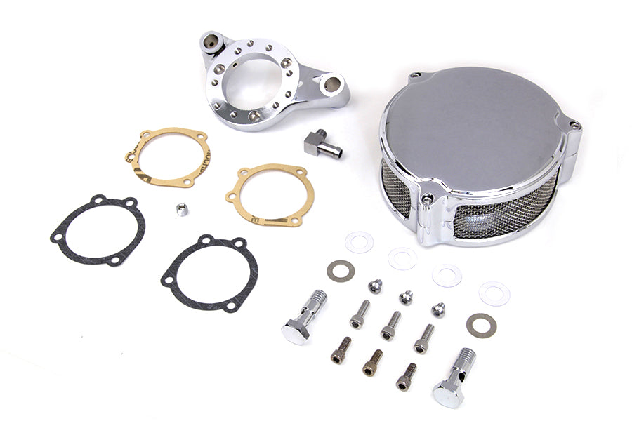 Chrome Wyatt Gatling Air Cleaner Assembly 1991 / UP XL with stock Keihin carburetors