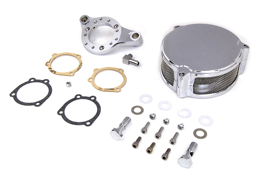 Chrome Wyatt Gatling Air Cleaner Assembly 1991 / UP XL with stock Keihin carburetors