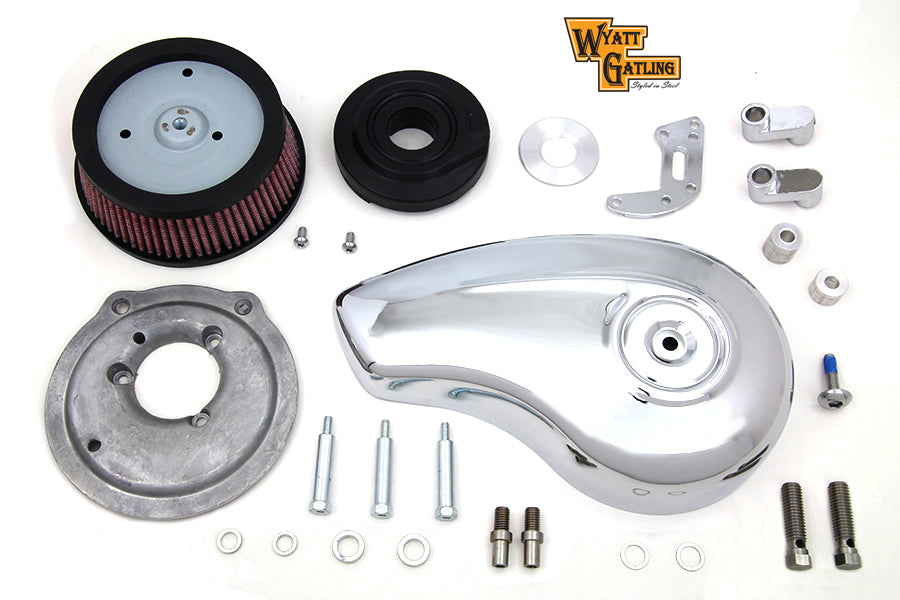 Wyatt Gatling Tear Drop Air Cleaner Kit Chrome 1991 / UP XL