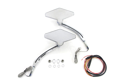 Diamond Shape Mirror Set with Billet Stems 0 /  All models for left and right application